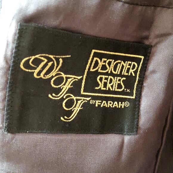 WFF by Farah designer series charcoal sport coat blazer - Picture 3 of 8